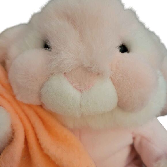 Vintage 11" Commonwealth Pink Bunny with Bunny Slippers Carrot Blanket Plush - Picture 3 of 6